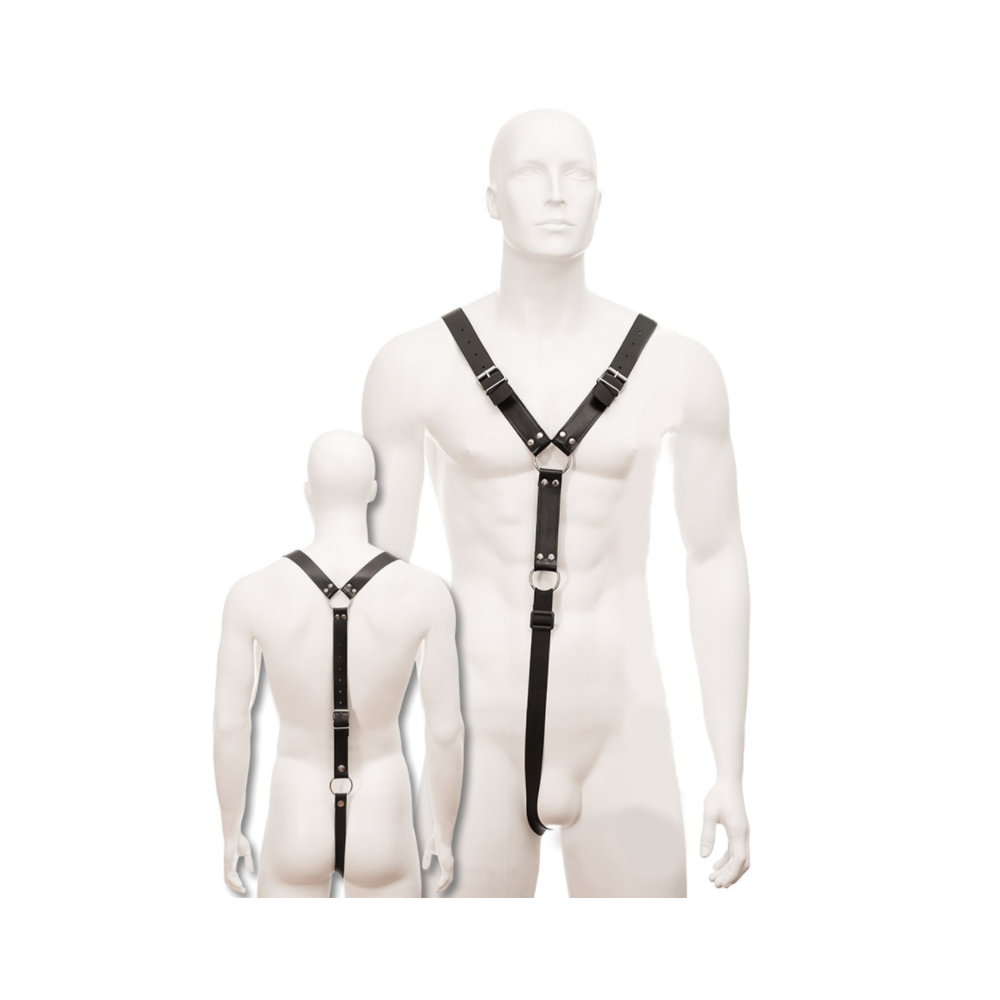 LEATHER BODY - HARNESS MEN BLACK