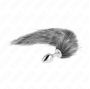 KINK - PLUG ANALE TAGLIA S 7 X 3 CM CON CODA SINTETICA 40 CM GRIGIO