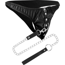 DARKNESS - BLACK UNDERPANTS WITH LEASH