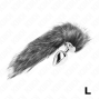 KINK - PLUG ANALE MISURA L 10 X 4 CM CON CODA SINTETICA 40 CM GRIGIO