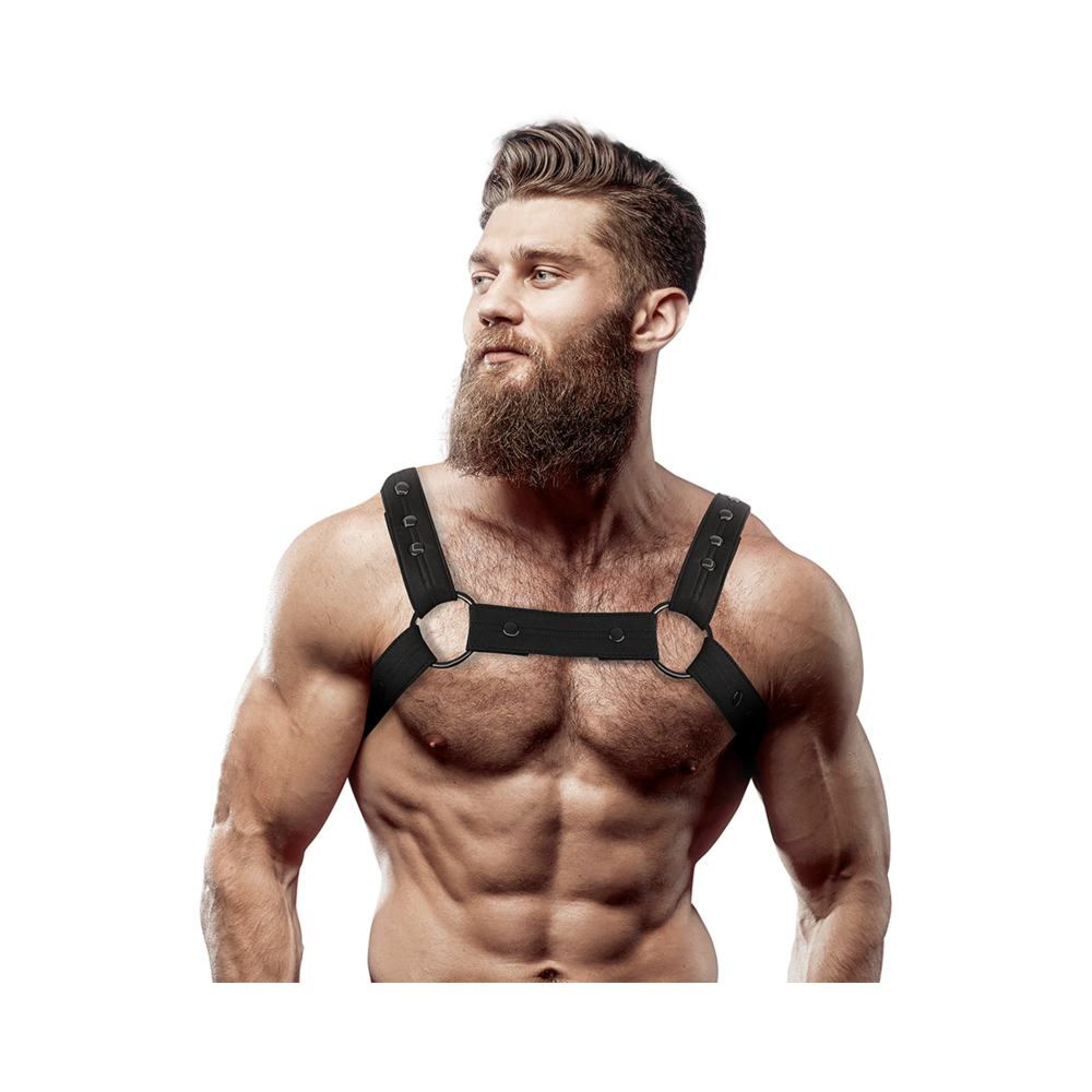 FETISH SUBMISSIVE ATTITUDE - ARNÊS ESPORTIVO DE PEITO DE NEOPRENE AJUSTVEL PARA HOMENS