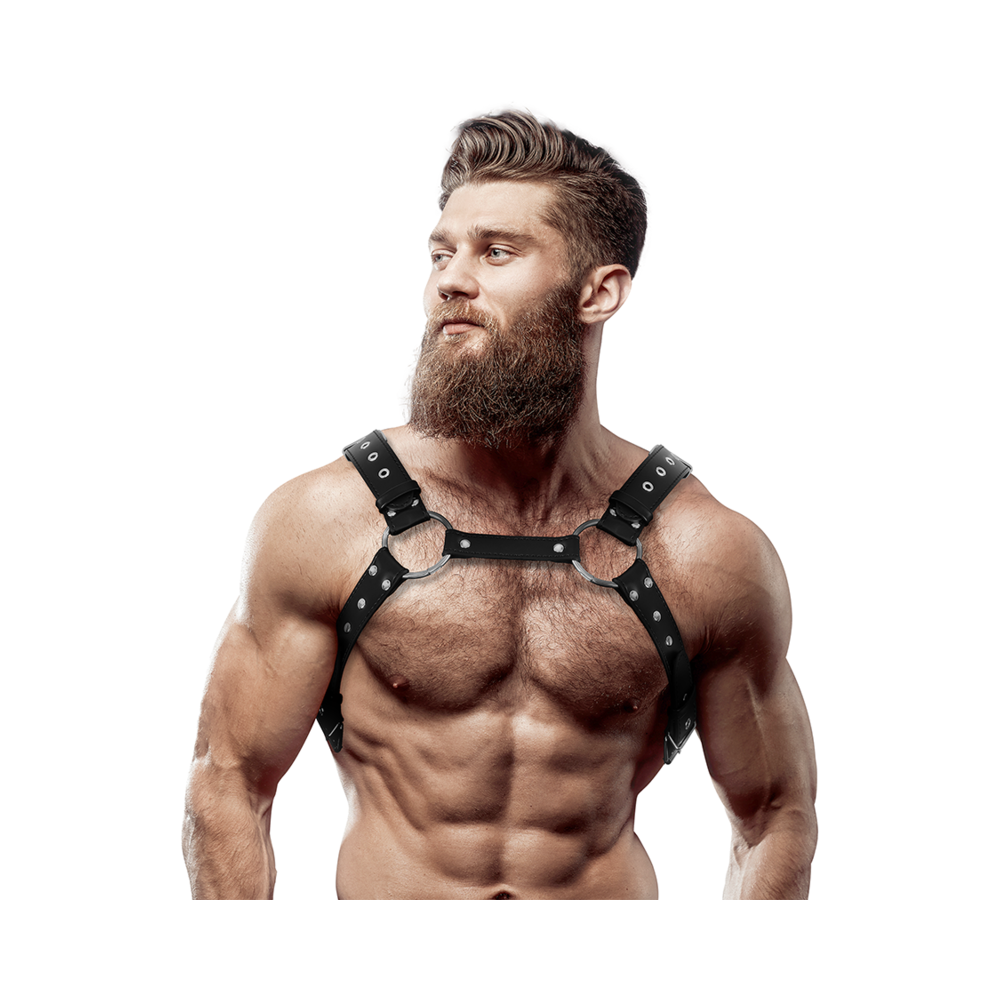 FETISH SUBMISSIVE ATTITUDE - CHEST HARNESS WITH STUDS ADJUSTABLE ECO LEATHER MEN