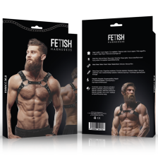 FETISH SUBMISSIVE ATTITUDE - PETTORINA CON BORCHIE REGOLABILE IN ECOPELLE DA UOMO