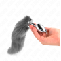 KINK - ANAL PLUG SIZE L 10 X 4 CM WITH SYNTHETIC TAIL 40 CM GREY AND WHITE