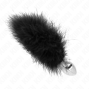 KINK - PLUG ANALE IN ACCIAIO INOSSIDABILE 11 x 7 CM CON PIUMA 11 CM