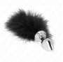 KINK - PLUG ANAL EN ACIER INOXYDABLE 11 x 7 CM AVEC PLUME 11 CM