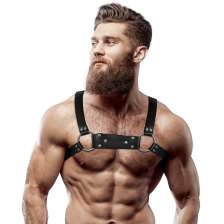 FETISH SUBMISSIVE ATTITUDE - BULLDOG CHEST HARNESS ECO LEATHER MEN SIZE M/L