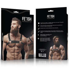 FETISH SUBMISSIVE ATTITUDE - ARNÊS DE PEITO BULLDOG ECO COURO MASCULINO TAMANHO M/L