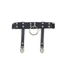 SUBBLIME - 953744 ADJUSTABLE LEATHER PUNK GARTER BLACK ONE SIZE