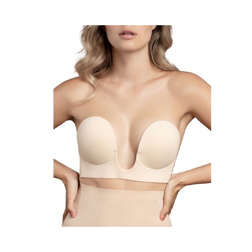 BYE-BRA - BRA WITHOUT HANDLES SHAPE U BEIGE CUP A