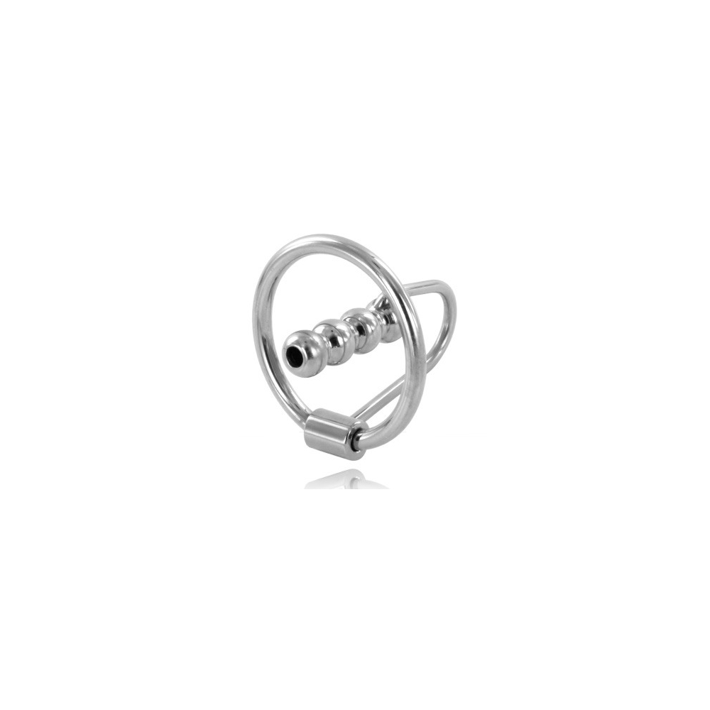 METAL HARD - GLAND RING WITH URETHRAL PLUG 28MM