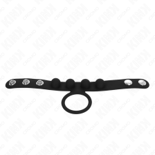 KINK - ANELLO PER PENE IN PELLE 3,5 CM CON CHIUSURA A PRESSIONE 23 X 2 CM