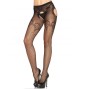 LEG AVENUE - PANTIE IN ELEGANT BLACK EMBROIDERED NET
