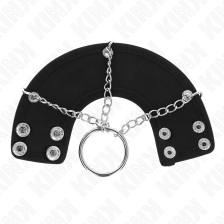 KINK - ANEL PARA PÊNIS 4 CM CORRENTE 7 CM METAL COM CINTO DE COURO