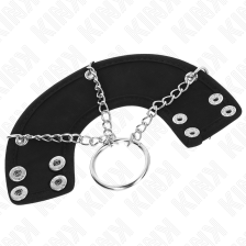 KINK - PENIS RING 4 CM CHAIN 7 CM METAL WITH LEATHER BELT