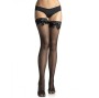 LEG AVENUE - COLLANT A RETE NERI CON PIZZO E DETTAGLIO FIOCCO
