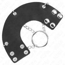 KINK - PENIS RING 4 CM CHAIN 7 CM METAL WITH LEATHER BELT