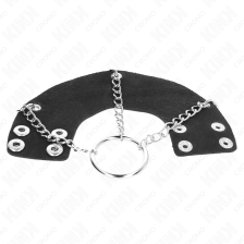 KINK - PENIS RING 4 CM CHAIN 7 CM METAL WITH LEATHER BELT