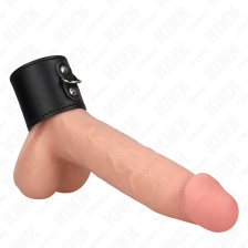 KINK - LEATHER PENIS RING WITH PRESSURE CLOSURE 18 X 5 CM