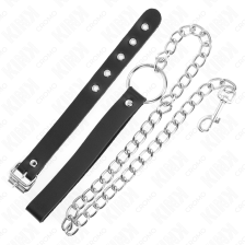 KINK - PENISRING AUS LEDER MIT RIEMEN 21,5 X 2 CM UND METALLKETTE 60 CM