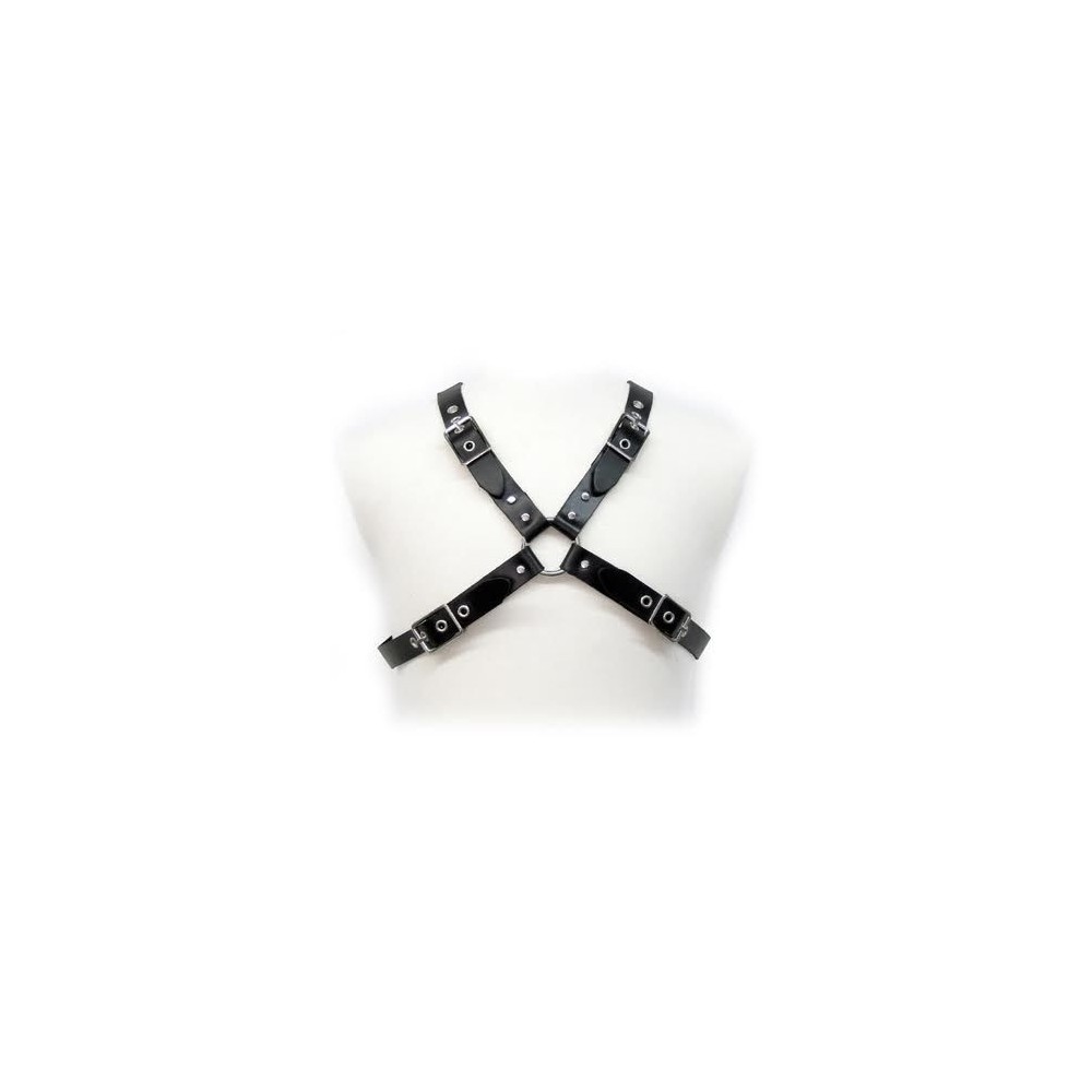 LEATHER BODY - ARNÊS DE FIVELA PRETA PARA HOMENS