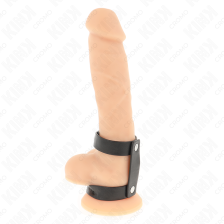 KINK - ADJUSTABLE DOUBLE LEATHER PENIS RING