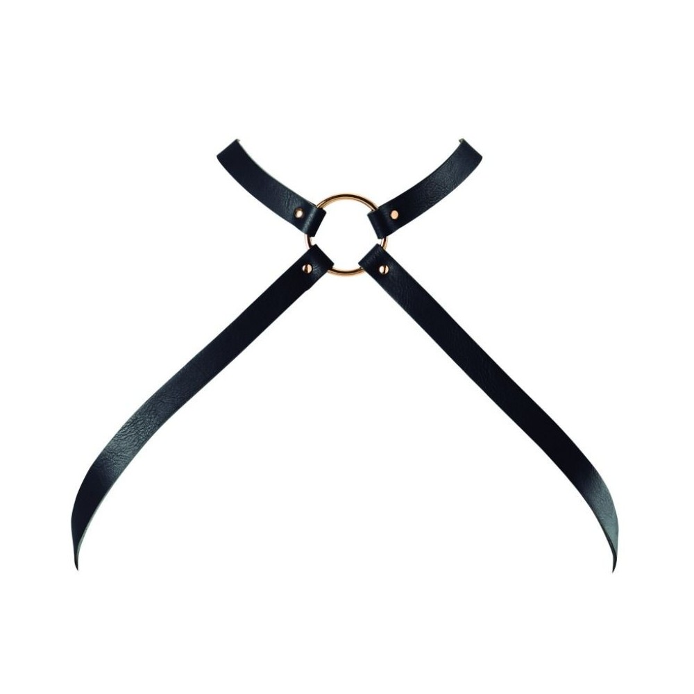 BIJOUX INDISCRETS - CROSSED CHEST HARNESS BLACK