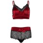 LEG AVENUE - 2 PIECES SET BLACK AND RED S/M