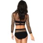 LEG AVENUE - 2 PIECES SET NET LONG SLEEVED TOP AND HIGH WAISTED ONE SIZE
