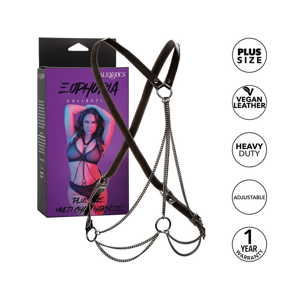 CALEXOTICS - EUPHORIA MULTICANTES HARNESS PREMIUM TAMANHO PLUS