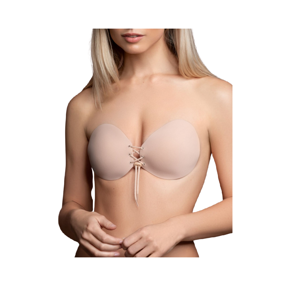 BYE-BRA - BH ADHESIVO ENTRELAZADO BEIGE CUP C