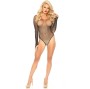 LEG AVENUE - LANGÄRMLIGER BODYSUIT MIT KRISTALLMUSTER IN SCHWARZ