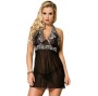 SUBBLIME - BABYDOLL WHITE FLORAL LACES NOIR L / XL