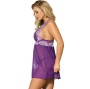 SUBBLIME - BABYDOLL BLANC FLORAL LACES PURPLE S / M