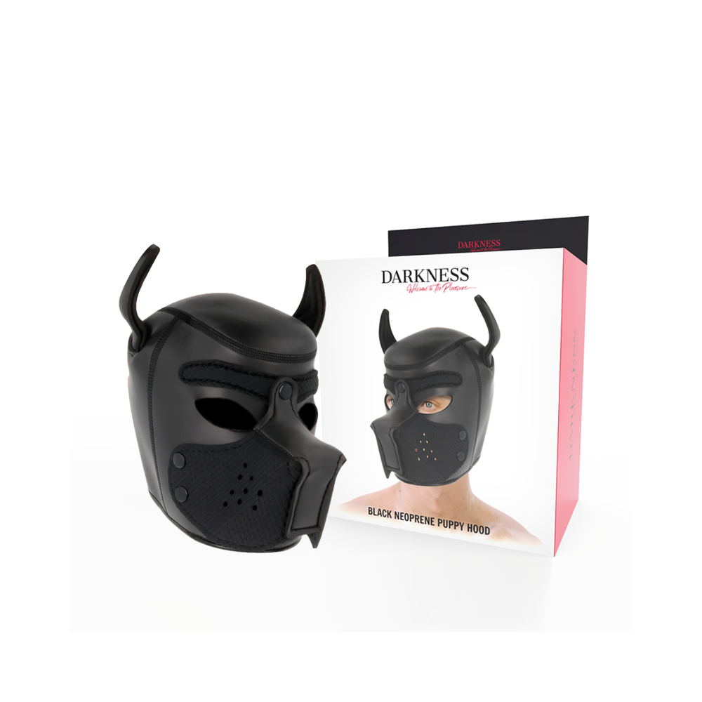 DARKNESS - NEOPRENE DOG HOOD WITH REMOVABLE MUZZLE M