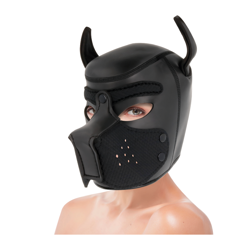 DARKNESS - NEOPRENE DOG HOOD WITH REMOVABLE MUZZLE L