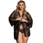 SUBBLIME - QUEEN PLUS LACE PEIGNOIR MANGAS ALARGADAS