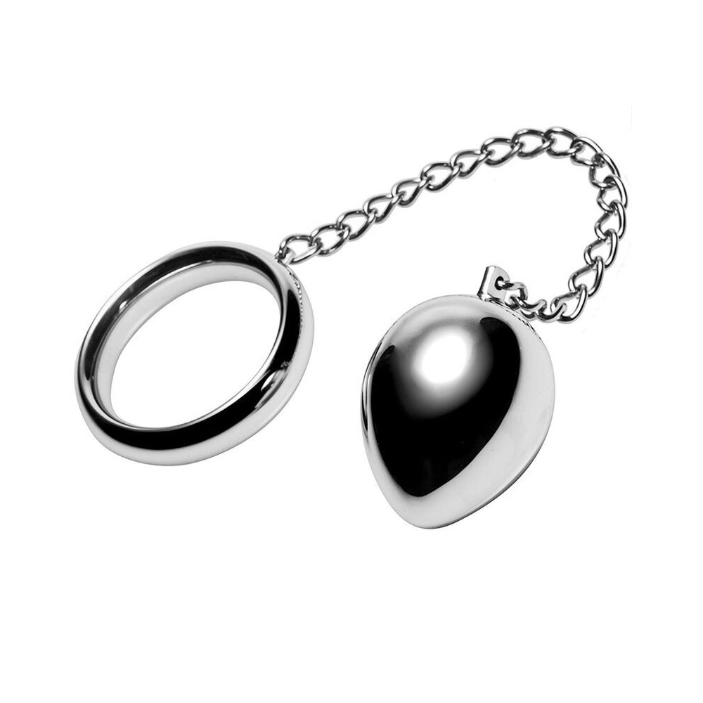 METAL HARD - COCK RING 40MM + CHAIN WITH METAL BALL