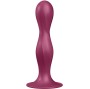 SATISFYER - DOUBLE BALL-R SILICONE DILDO GARNET