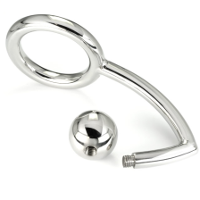 METAL HARD - COCK RING RING WITH ANAL INTRUDER HOOK 45MM