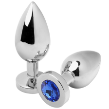 METAL HARD - PLUG ANAL DIAMANTE AZUL PEQUENO 5,71CM