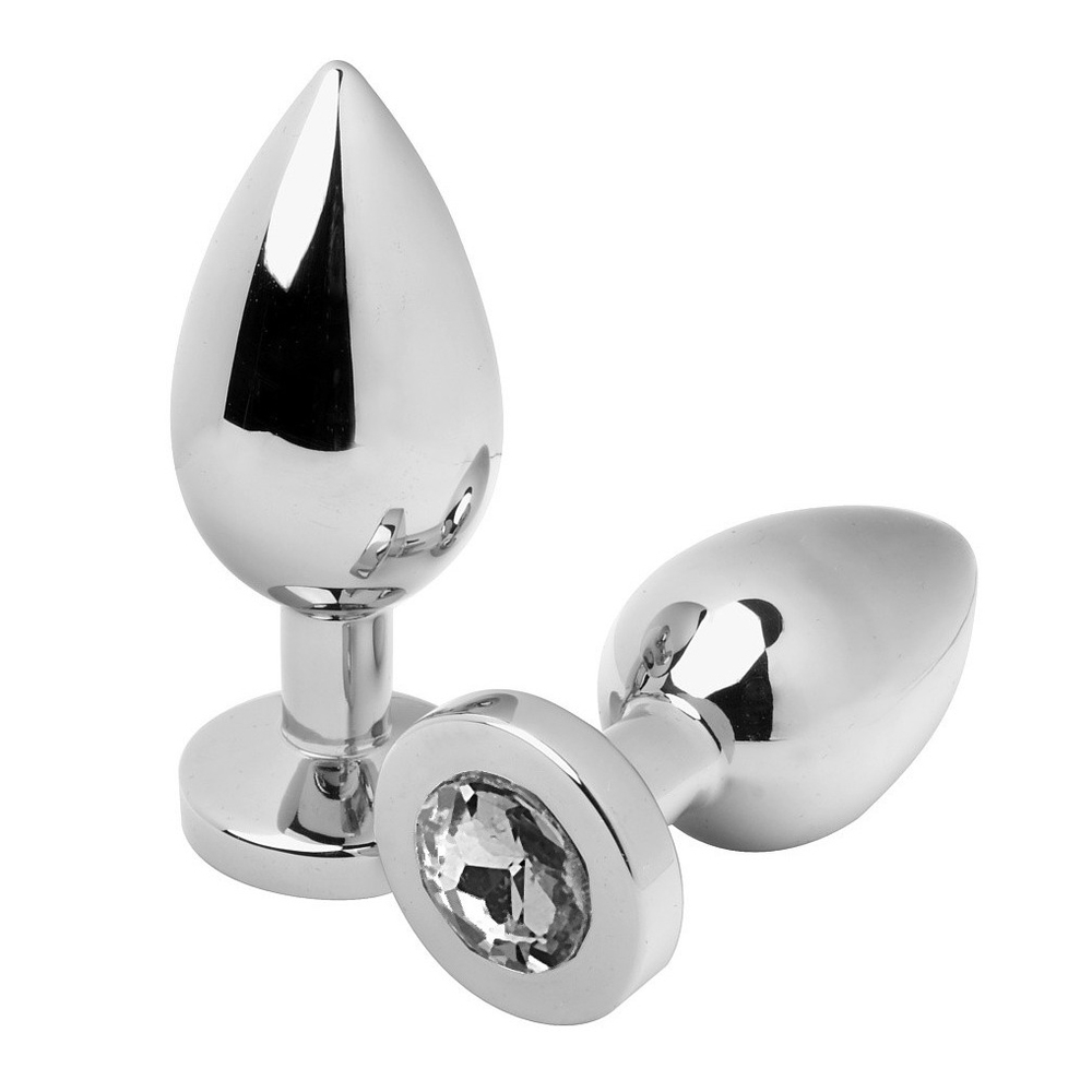 METAL HARD - ANAL PLUG DIAMOND TRANSPARENT SMALL 5.71CM