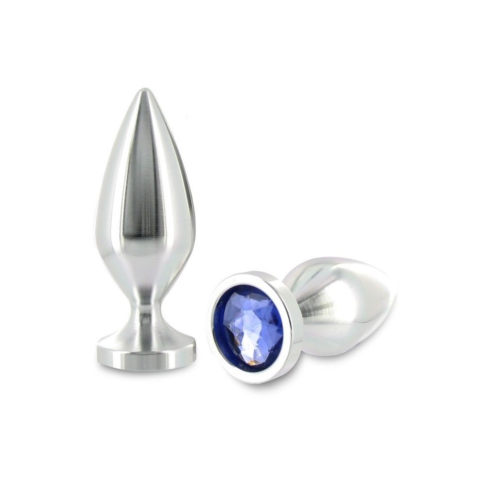 METAL HARD - ANAL PLUG ALIMINUM COLOR CRYSTAL LARGE 10.16CM