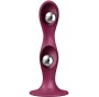 SATISFYER - GODE EN SILICONE DOUBLE BALL-R GRENAT