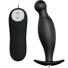 PRETTY LOVE - SILICONE ANAL PLUG 12 VIBRATION MODES BLACK