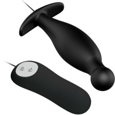 PRETTY LOVE - SILICONE ANAL PLUG 12 VIBRATION MODES BLACK