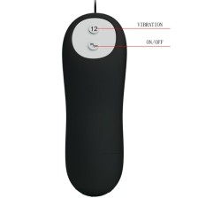 PRETTY LOVE - SILICONE ANAL PLUG 12 VIBRATION MODES BLACK