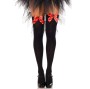LEG AVENUE - CALZAMAGLIA IN NYLON NERO CON FIOCCO ROSSO TAGLIA UNICA