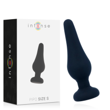 INTENSE - PLUG ANAL PIPO S SILICONE PRETO 9,8 CM