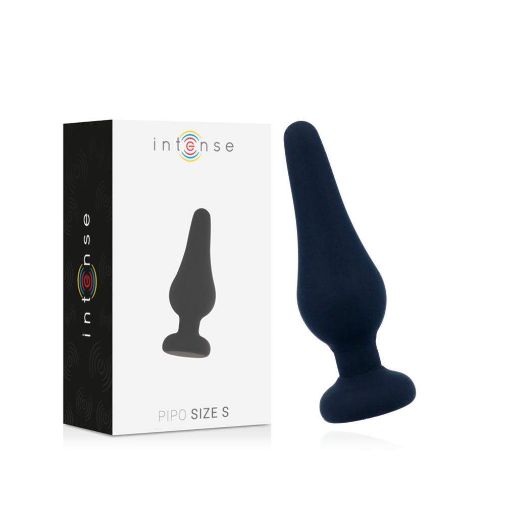 INTENSE - ANAL PLUG PIPO S BLACK SILICONE 9.8 CM